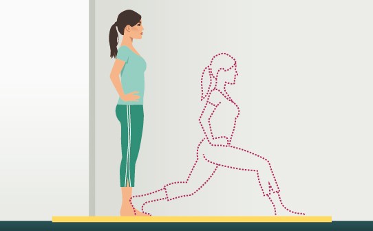Übungen gegen Cellulite: Übung 1 - Ausfallschritte nach vorn